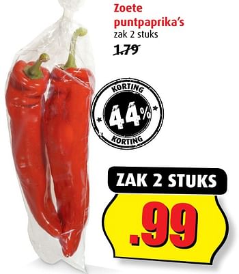 Aanbiedingen Zoete puntpaprika`s - Huismerk - Boni Supermarkt - Geldig van 02/08/2017 tot 08/08/2017 bij Boni Supermarkt