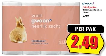 Aanbiedingen Toiletpapier - Gâ€™woon - Geldig van 02/08/2017 tot 08/08/2017 bij Boni Supermarkt