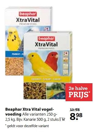 Aanbiedingen Beaphar xtra vital vogelvoeding - Beaphar - Geldig van 31/07/2017 tot 20/08/2017 bij Boerenbond