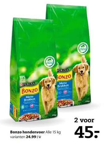 Aanbiedingen Bonzo hondenvoer - Purina - Geldig van 31/07/2017 tot 20/08/2017 bij Boerenbond