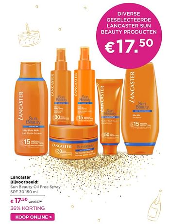 Slager Sympathiek pols Lancaster Sun beauty oil free spray spf 30 - Promotie bij Ici Paris XL