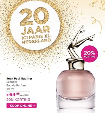 Aanbiedingen Jean paul gaultier scandal eau de parfum - Jean Paul Gaultier - Geldig van 31/07/2017 tot 20/08/2017 bij Ici Paris XL