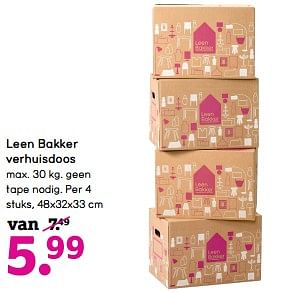 Aanbiedingen Leen bakker verhuisdoos - Huismerk - Leen Bakker - Geldig van 31/07/2017 tot 20/08/2017 bij Leen Bakker