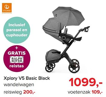 Aanbiedingen Xplory v5 basic black wandelwagen - Stokke - Geldig van 31/07/2017 tot 27/08/2017 bij Babypark