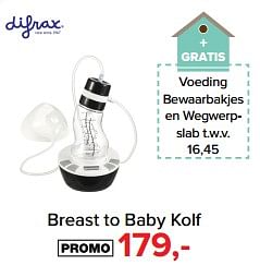 Aanbiedingen Breast to baby kolf - Difrax - Geldig van 31/07/2017 tot 27/08/2017 bij Babypark