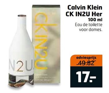 Aanbiedingen Calvin klein ck in2u her eau de toilette voor dames - Calvin Klein - Geldig van 01/08/2017 tot 13/08/2017 bij Trekpleister
