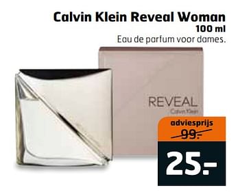 Aanbiedingen Calvin klein reveal woman - Calvin Klein - Geldig van 01/08/2017 tot 13/08/2017 bij Trekpleister