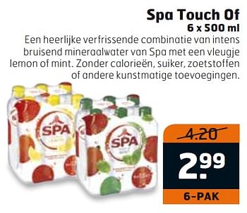 Aanbiedingen Spa touch of - Spa - Geldig van 01/08/2017 tot 13/08/2017 bij Trekpleister