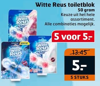 Aanbiedingen Witte reus toiletblok - Witte reus - Geldig van 01/08/2017 tot 13/08/2017 bij Trekpleister