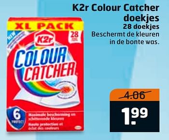 Aanbiedingen K2r colour catcher doekjes - K2R - Geldig van 01/08/2017 tot 13/08/2017 bij Trekpleister