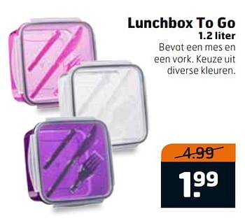 Aanbiedingen Lunchbox to go - Huismerk - Trekpleister - Geldig van 01/08/2017 tot 13/08/2017 bij Trekpleister