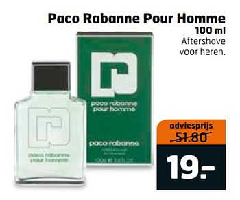 Aanbiedingen Paco rabanne pour homme aftershave voor heren - Paco Rabanne - Geldig van 01/08/2017 tot 13/08/2017 bij Trekpleister