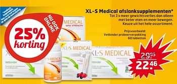 Aanbiedingen Vetbinder probeerverpakking - XL-S Medical - Geldig van 01/08/2017 tot 13/08/2017 bij Trekpleister