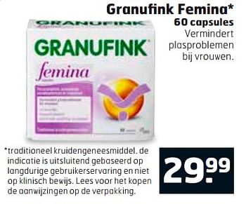 Aanbiedingen Granufink femina - Granufink - Geldig van 01/08/2017 tot 13/08/2017 bij Trekpleister