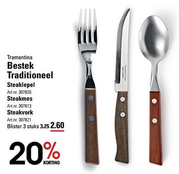 Aanbiedingen Bestek traditioneel steaklepel - Tramontina - Geldig van 01/08/2017 tot 21/08/2017 bij Sligro