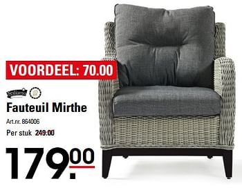 Aanbiedingen Fauteuil mirthe - Sediamo - Geldig van 01/08/2017 tot 21/08/2017 bij Sligro