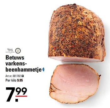 Aanbiedingen Betuws varkens- beenhammetje - Kaldenberg - Geldig van 01/08/2017 tot 21/08/2017 bij Sligro