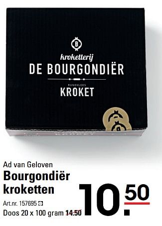 Aanbiedingen Ad van geloven bourgondiër kroketten - De BourgondiÃ«r - Geldig van 01/08/2017 tot 21/08/2017 bij Sligro