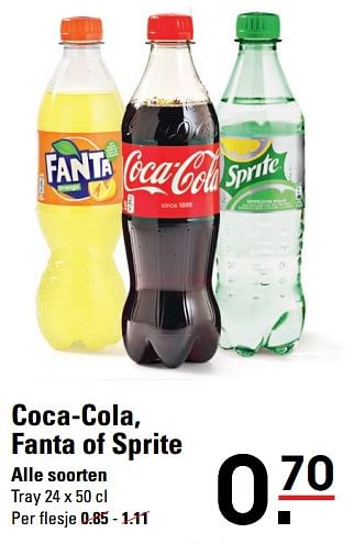 Aanbiedingen Coca-cola, fanta of sprite - The Coca Cola Company - Geldig van 01/08/2017 tot 21/08/2017 bij Sligro