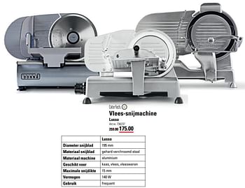 Aanbiedingen Catertech vlees-snijmachine lusso - Catertech - Geldig van 01/08/2017 tot 21/08/2017 bij Sligro