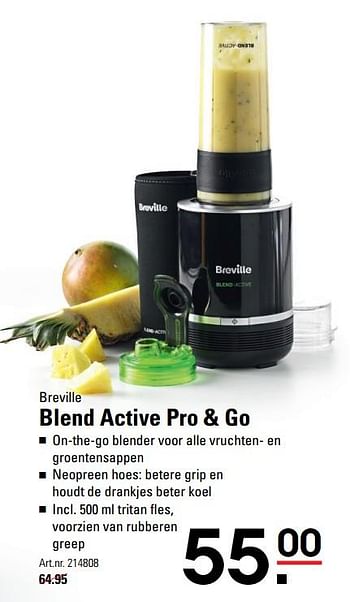 Aanbiedingen Breville blend active pro + go - Breville - Geldig van 01/08/2017 tot 21/08/2017 bij Sligro