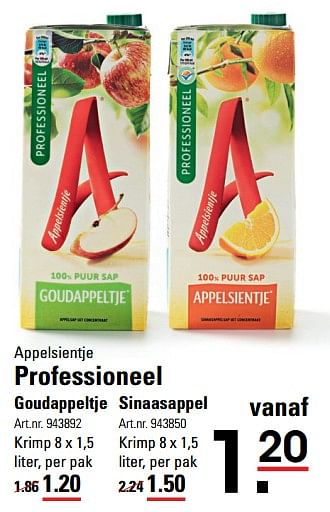 Aanbiedingen Appelsientje professioneel goudappeltje - Appelsientje - Geldig van 01/08/2017 tot 21/08/2017 bij Sligro