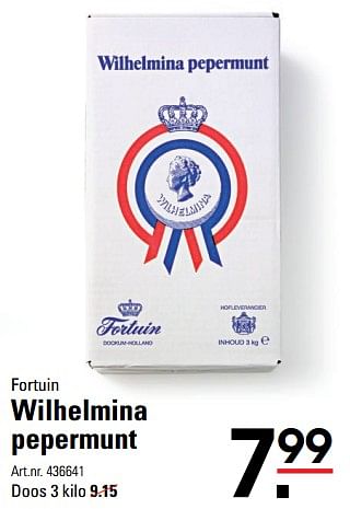 Aanbiedingen Fortuin wilhelmina pepermunt - Fortuin - Geldig van 01/08/2017 tot 21/08/2017 bij Sligro