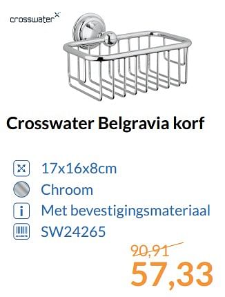 Aanbiedingen Crosswater belgravia korf - Crosswater - Geldig van 01/08/2017 tot 31/08/2017 bij Sanitairwinkel