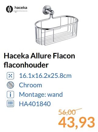 Aanbiedingen Haceka allure flacon flaconhouder - Haceka - Geldig van 01/08/2017 tot 31/08/2017 bij Sanitairwinkel