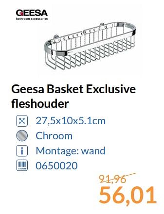 Aanbiedingen Geesa basket exclusive fleshouder - Geesa - Geldig van 01/08/2017 tot 31/08/2017 bij Sanitairwinkel
