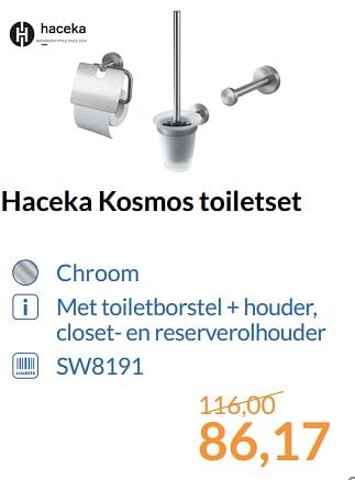 Aanbiedingen Haceka kosmos toiletset - Haceka - Geldig van 01/08/2017 tot 31/08/2017 bij Sanitairwinkel