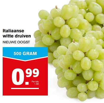 Aanbiedingen Italiaanse witte druiven - Huismerk - Hoogvliet - Geldig van 02/08/2017 tot 08/08/2017 bij Hoogvliet