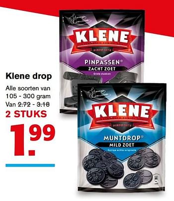 Aanbiedingen Klene drop - Klene - Geldig van 02/08/2017 tot 08/08/2017 bij Hoogvliet