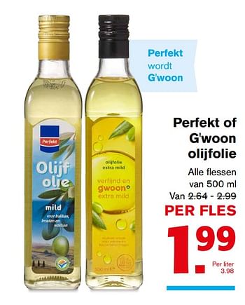 Aanbiedingen Perfekt of g`woon olijfolie - Huismerk - Hoogvliet - Geldig van 02/08/2017 tot 08/08/2017 bij Hoogvliet