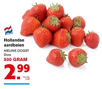 Aanbiedingen Hollandse aardbeien - Huismerk - Hoogvliet - Geldig van 02/08/2017 tot 08/08/2017 bij Hoogvliet