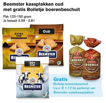 Aanbiedingen Beemster kaasplakken oud met gratis bolletje boerenbeschuit - Beemster - Geldig van 02/08/2017 tot 08/08/2017 bij Hoogvliet