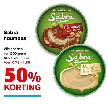 Aanbiedingen Sabra houmous - Garden Gourmet - Geldig van 02/08/2017 tot 08/08/2017 bij Hoogvliet