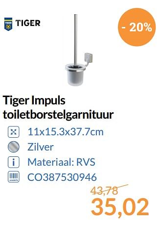 Aanbiedingen Tiger impuls toiletborstelgarnituur - Tiger - Geldig van 01/08/2017 tot 31/08/2017 bij Sanitairwinkel