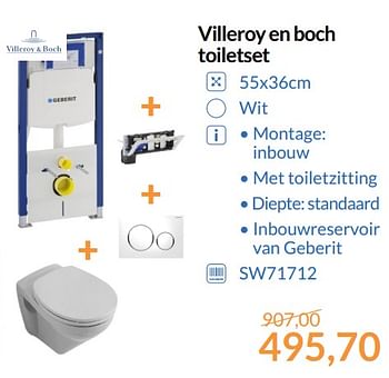 Aanbiedingen Villeroy en boch toiletset - Villeroy &amp; boch - Geldig van 01/08/2017 tot 31/08/2017 bij Sanitairwinkel