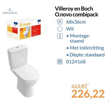 Aanbiedingen Villeroy en boch o.novo combipack - Villeroy &amp; boch - Geldig van 01/08/2017 tot 31/08/2017 bij Sanitairwinkel