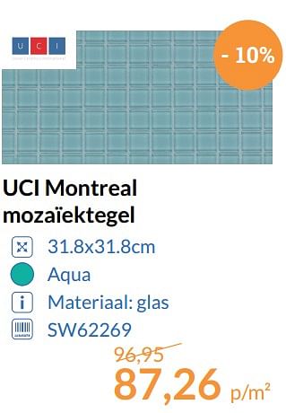 Aanbiedingen Uci montreal mozaïektegel - Huismerk - Sanitairwinkel - Geldig van 01/08/2017 tot 31/08/2017 bij Sanitairwinkel