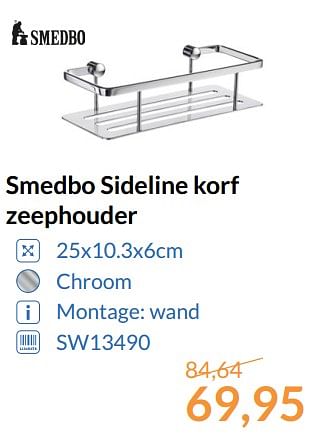 Aanbiedingen Smedbo sideline korf zeephouder - Smedbo - Geldig van 01/08/2017 tot 31/08/2017 bij Sanitairwinkel