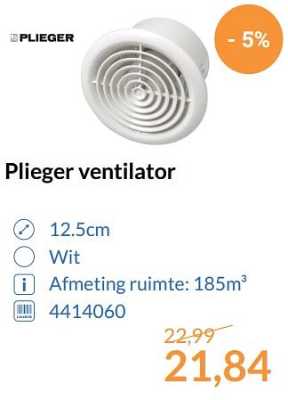 Aanbiedingen Plieger ventilator - Plieger - Geldig van 01/08/2017 tot 31/08/2017 bij Sanitairwinkel