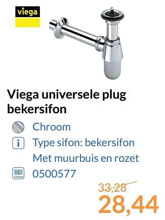Aanbiedingen Viega universele plug bekersifon - Viega - Geldig van 01/08/2017 tot 31/08/2017 bij Sanitairwinkel