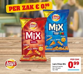 Aanbiedingen Lay`s chips mix - Lay's - Geldig van 02/08/2017 tot 08/08/2017 bij Hoogvliet