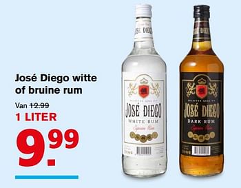 Aanbiedingen José diego witte of bruine rum - JosÃ© Diego - Geldig van 02/08/2017 tot 08/08/2017 bij Hoogvliet