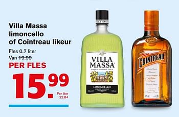 Aanbiedingen Villa massa limoncello of cointreau likeur - Huismerk - Hoogvliet - Geldig van 02/08/2017 tot 08/08/2017 bij Hoogvliet