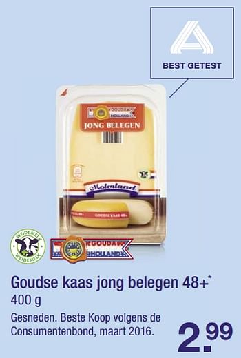 Aanbiedingen Goudse kaas jong belegen 48+ - Huismerk - Aldi - Geldig van 06/08/2017 tot 12/08/2017 bij Aldi