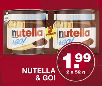 Aanbiedingen Nutella + go! - Nutella - Geldig van 06/08/2017 tot 12/08/2017 bij Aldi