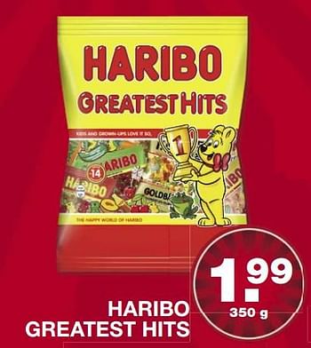 Aanbiedingen Haribo greatest hits - Haribo - Geldig van 06/08/2017 tot 12/08/2017 bij Aldi